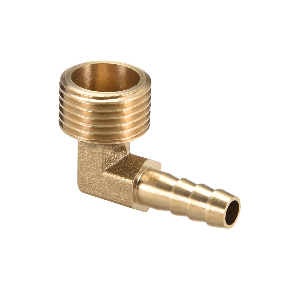 sourcing map Brass Barb Hose Fitting, 90 Degree Elbow 8mm Barbed to 1/2G Male Pipe Adapter Connector