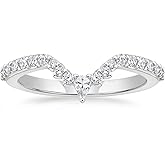 Mameloly Wedding Bands for Women Pear & Round Shaped Stackable Cubic Zirconia Half Eternity CZ Curved Engagement Rings for Her Size 3-12