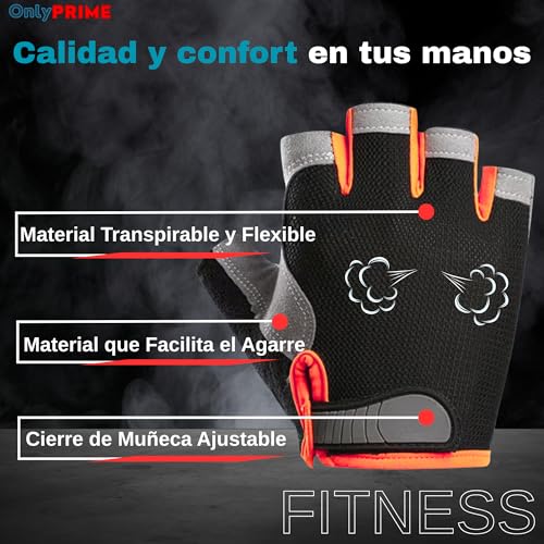 OnlyPRIME Gym Gloves Women and Men – Fitness Gloves for Weights and Weights, Non-Slip and Breathable for Gym Training