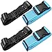 4 Packs Luggage Straps and Add A Luggage Belts, AFUNTA Adjustable Suitcase Belts Travel Bag Attachment Accessories - Blue, Black