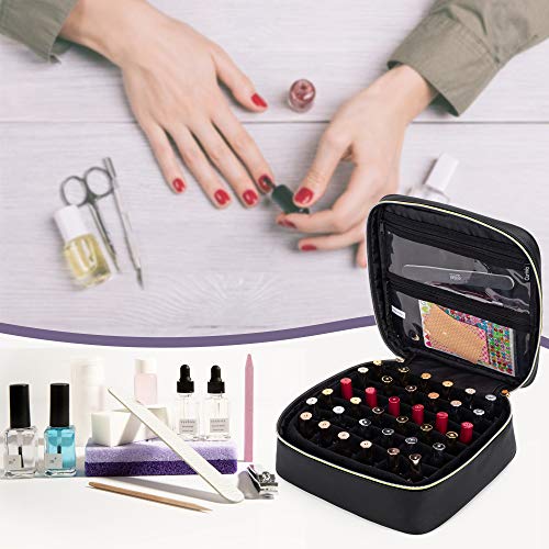 CURMIO Nail Polish Carrying Case, Portable Nail Polish Organizer for 36