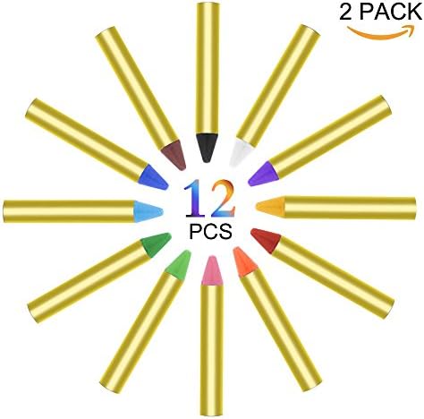 KATEVO Face Paint and Body Crayons, Pack of 2, 12 Colors Kids/Adult Face Paint Crayons Make Up Set Great for Halloweens, Themed Parties, Masquerades, Birthday Parties, Carnivals - Safe and Non-toxic