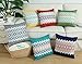 CaliTime Pack of 2 Soft Canvas Throw Pillow Covers Cases for Couch Sofa Home Decor Bohemian Style Colorful Zigzag Striped Geometric 18 X 18 Inches Bright Yellow
