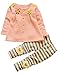 Asherangel Toddler Girls Cardigan Top Striped Leggings Pant Clothing Set Outfits Pink 2T