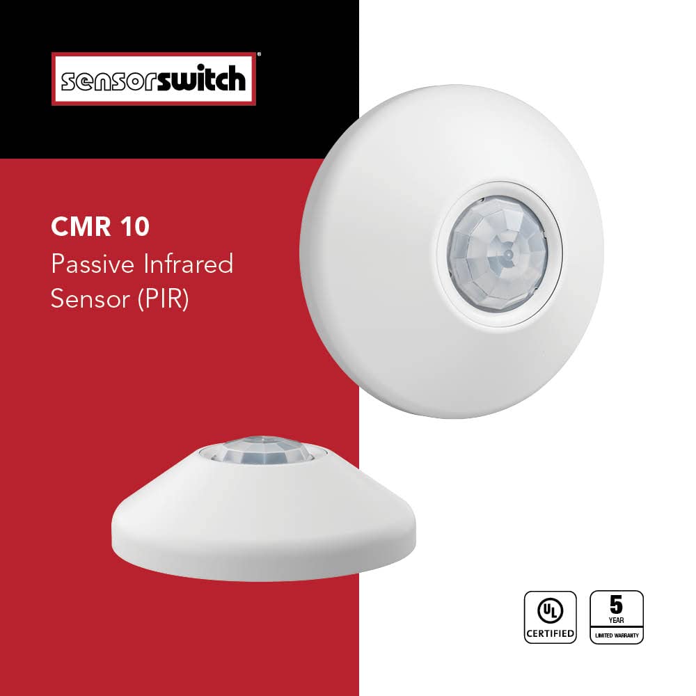 Sensor Switch CMR 10 Contractor Select Extended Range Passive Infrared Ceiling Mount Occupancy Sensor, White