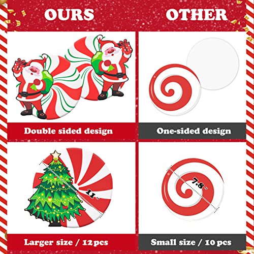 12 PCS Christmas Decorations Outdoor Yard Signs, Candy Xmas Holiday Lawn Garden Decorations,Waterproof Double Side Print for Pathway Walkway Holiday Decor (Style1)