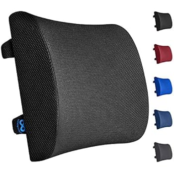 Everlasting Comfort Lumbar Support for Office Chair - 100% Pure Memory Foam Lumbar Pillow for Car (Black)