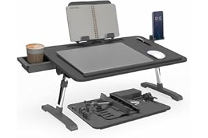 LIMITLESS INNOVATIONS Limitless TotalDesk Portable Modern Workstation and Lap Desk with Adjustable Height & Tilt (Charcoal)