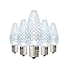 Holiday Lighting Outlet Faceted C9 Christmas Lights | Cool White LED Light Bulbs Holiday Decoration | Warm Christmas Decor for Indoor & Outdoor Use | 3 SMD LEDs in Each Light Bulb | Set of 25 primary