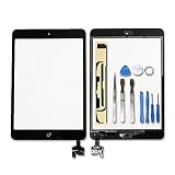 Ayake for iPad Mini/iPad Mini 2 Digitizer Screen Replacement Black 7.9'' Full LCD Display Assembly with IC Chip Flex Cable, Home Button, Camera Bracket Pre Assembled, Adhesive and Repair Tool Kits