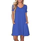 lionstill Women's Casual T Shirt Dress Summer Short Sleeve Swing Dresses with Pockets