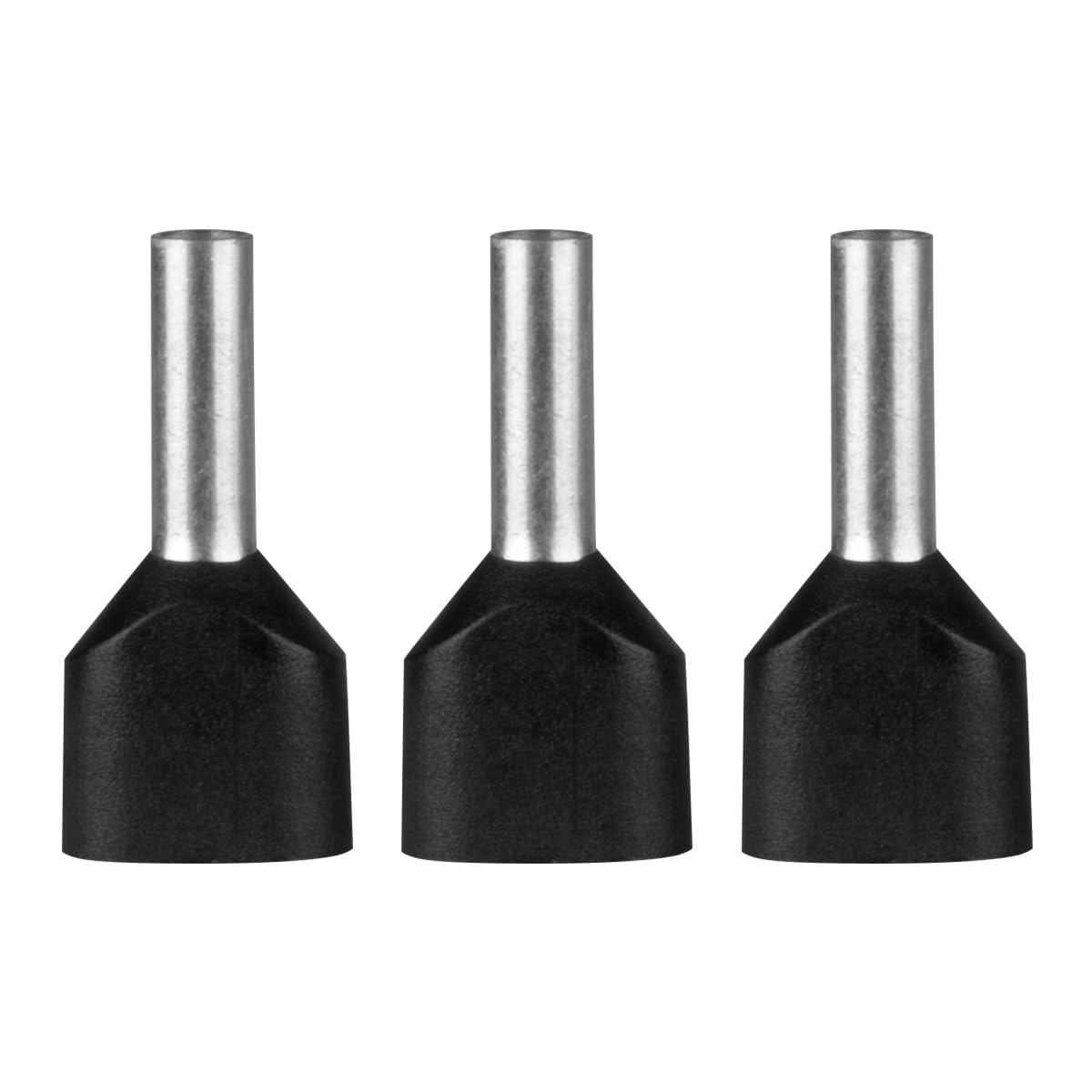 ERKO Double Cable terminals 100 Pieces, Conductor Cross Section 1.5mm², Length 10mm, Professional Cable lugs Made of Galvanized Copper with Polyamide Insulation