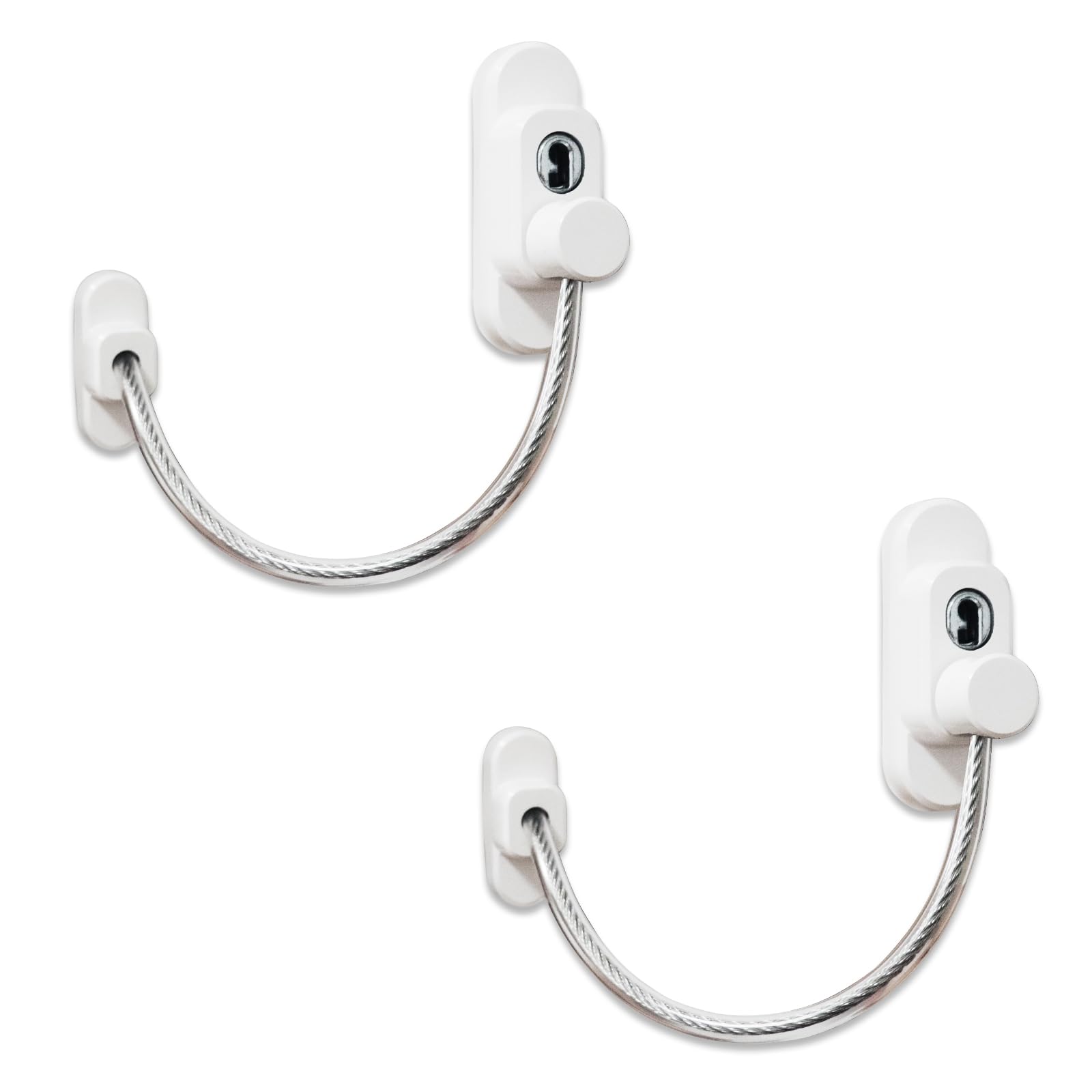 YTOOK 2Pcs Window Door Restrictor Security Lock, Window Locks Set for UPVC Windows, Child Security Locks with Screws Keys (White)
