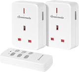 DEWENWILS Remote Controlled Plugs 13A 3120W 30m 2 Pack 1 Remote