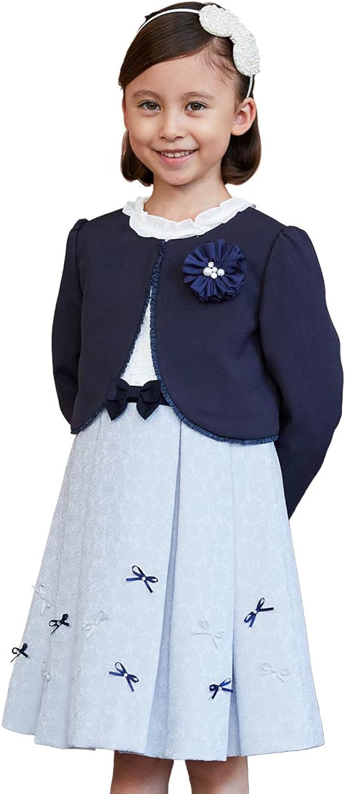 Amazon Chopin ショパン 入学式 女の子 子供服 スーツ リボン付き ジャガードアンサンブル 8001 02 アンサンブル 通販