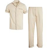 Ten West Apparel Men's 2-Piece Pajama Set with Short Sleeve Shirt and Long Pants