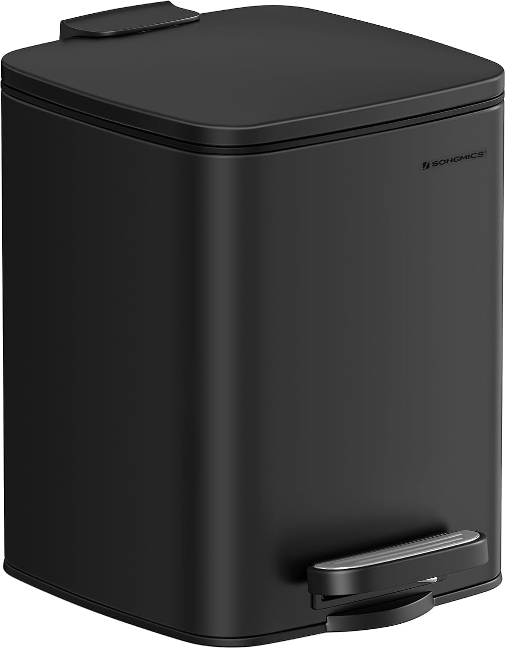 SONGMICS Kitchen Bin 6 L Steel Pedal Trash Can with Inner Bucket Ink Black