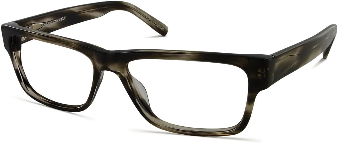 Benji Frank Washington Large 56mm Rectangle Square Vintage Retro Classic Eyeglasses Mens Black Gray (GreyStone)
