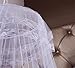 Round Hoop Double Lace Princess Bed Canopy Mosquito Netting Fit Crib Twin Full Queen White