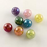 KitBeads 108pcs 20mm Random Crackle Acrylic Beads Crystal AB Round Ball Beads Colorful Chunky Bubblegum Ball Loose Beads for Jewelry Making Bulk
