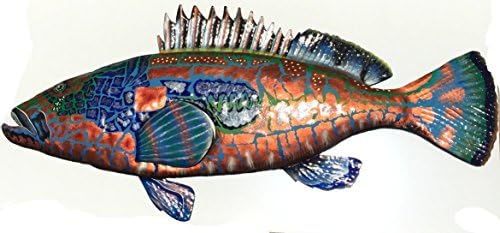 Bronze Grouper Wall Art Replica Mount - Haitian Metal Art (48 INCH)