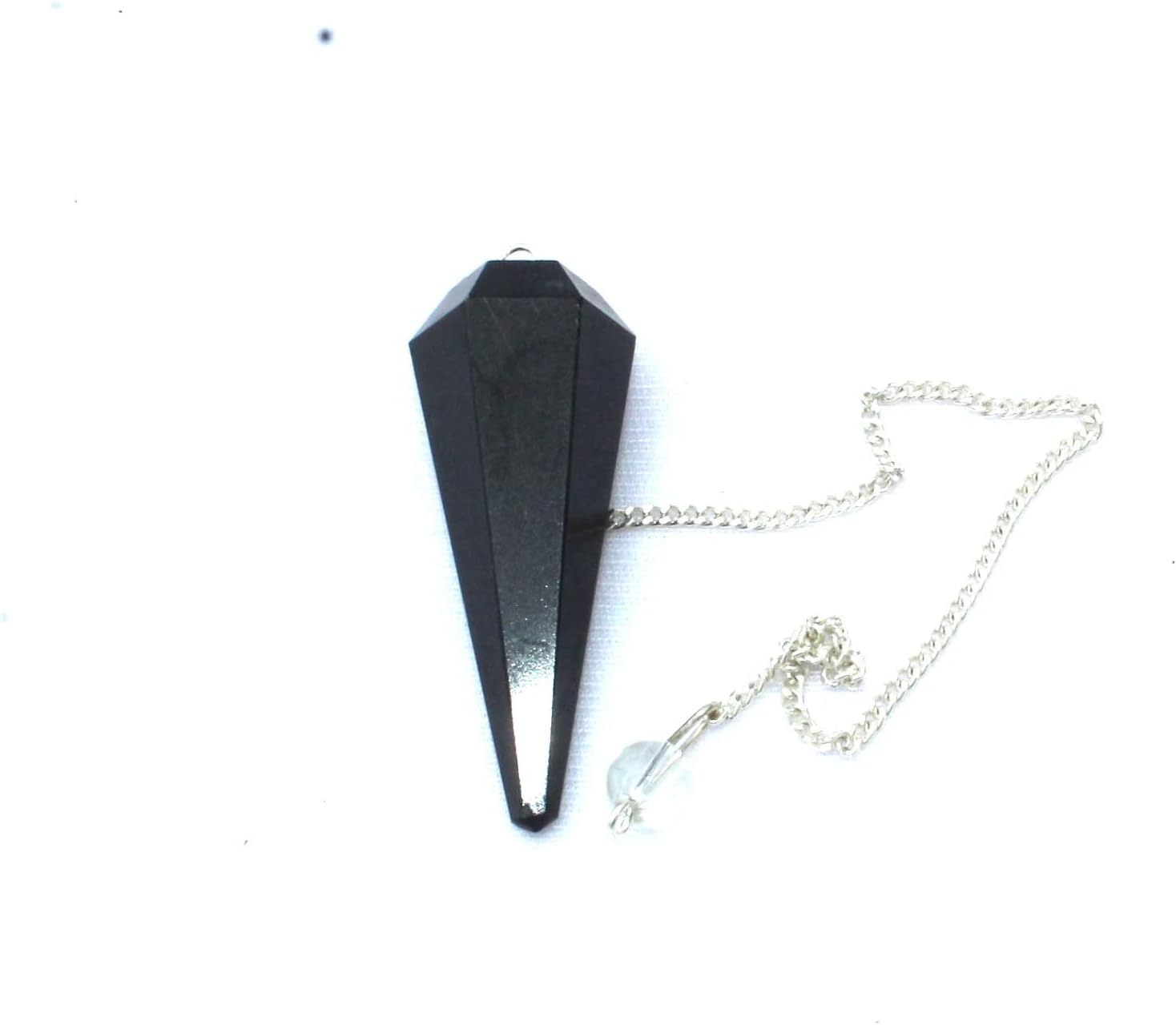 Jet International Black Tourmaline Cone Shaped Pendulum Faceted Crystal Therapy
