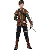 EraSpooky Boys Robin Hood Archer Costume Kids Forest Hunter Halloween Outfits