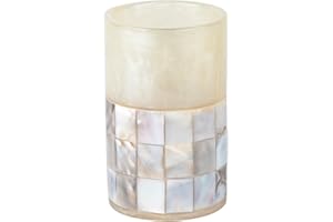 Creative Scents Milano Toothbrush Cup - Electric Toothbrush Holder for Bathroom fits Toothbrushes and Toothpaste - Bathroom Tumbler Cup Finished with Beautiful Mother of Pearl Shells