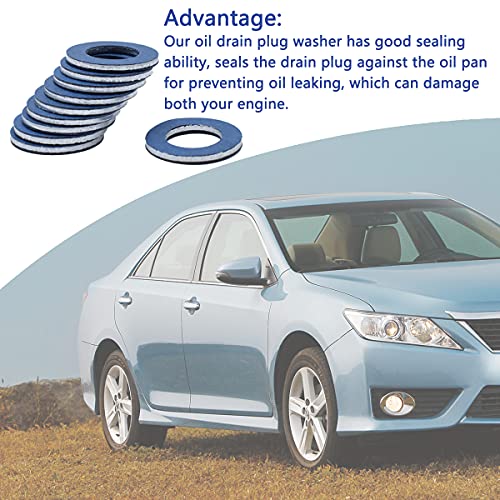 30 Pieces Aluminum Oil Drain Plug Washer Gaskets,90430-12031Crush Washer Oil Drain Plug Seals Rings Compatible with Toyota