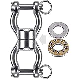 SELEWARE Silent Bearing Swing Swivel, Stainless Steel 1200LB 360Â° Rotational Device Hanging Accessory with 2 Removeable Buckle for Tree Swing, Hammock Chair, Climbing Rope, Yoga, Kids Swing Swivel