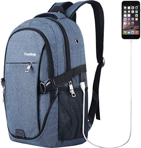 Laptop Backpack for Men Women Back Pack Waterproof College Computer daypacks teenagers's Travel bagpacks with External USB Charging Port & Built-in USB Charging Cable Business Backpacks