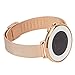Xuexy 14mm Pebble Time Round Milanese Wire Mesh Stainless Steel Watch Band Strap Replacement Bracelet, Rose Gold