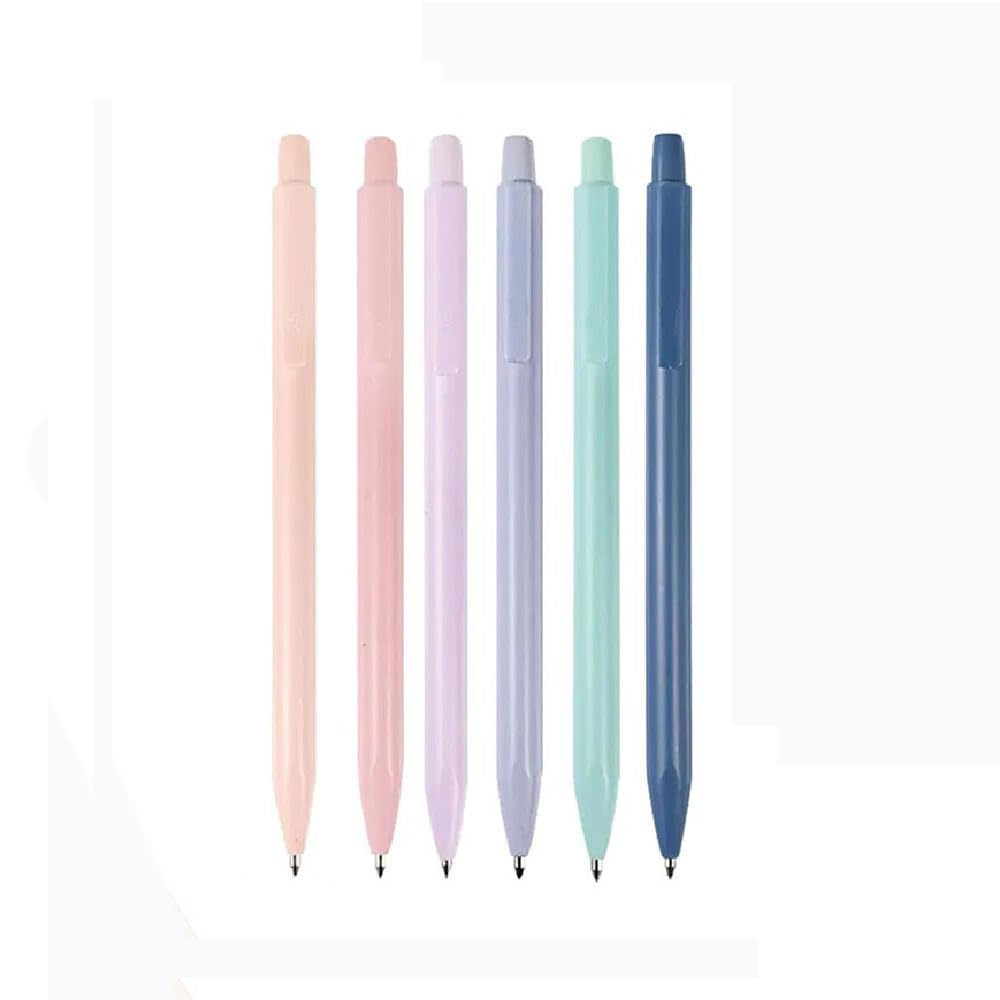 SagaSave Mechanical Pencils Set, 6 Pcs 0.7mm Cute Retractable Pencils with Eraser, School Office Supplies for Drawing & Writing
