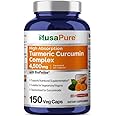 NusaPure Turmeric Curcumin Complex 4,500mg per caps, 150 caps, Non-GMO, Gluten-Free, Vegan, Bioperine