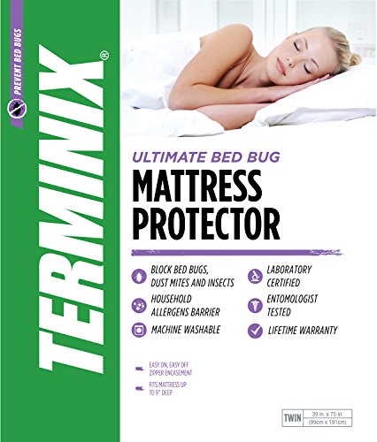 TERMINIX Ultimate Mattress Protector - 6-Sided Water-Resistant Zippered Encasement Blocks Bed Bugs, Dust Mites, Insects, & Allergens - Machine Washable - Lifetime Warranty - up to 11