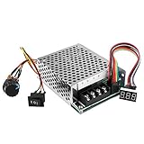 Motor Speed Controller, DC10V-55V PWM Brushed DC Motor Speed Controller Adjustable Driver CW CCW Reversible Switch with Digit Display
