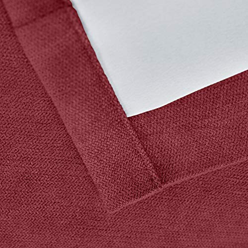 Macochico Extra Long and Wide Curtains 150" W x 102" L Polyester Cotton Drapery with Blackout Lining Pinch Pleated Drapery for Sliding Door Patio Door Living Room Burgundy (1 Panel)
