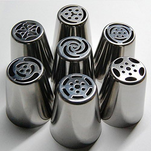 7PCS Russian Icing Piping Nozzles Cake Decoration Tips, Large Size Baking DIY Tool for Cakes Cupcakes Cookies Pastry