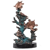 U Bargain Mall 11" Copper Sea Turtles Sculpture