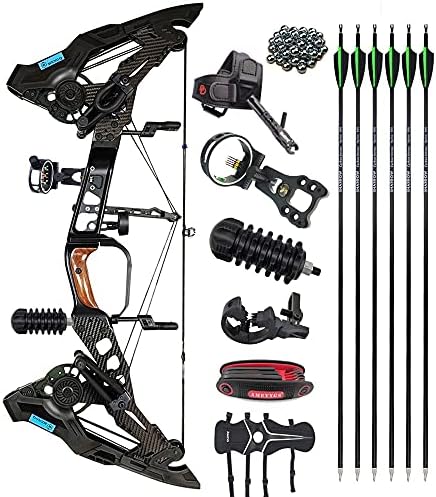 Sharrow 21 5 60ポンド調整でき複合弓 アーチェリーコンパウンドボウ 矢と鋼球を使える複合弓 27 5インチコンポジットボウ アルミニウム製 スチールボール弓 ハンティング アーチェリーアウトドア 買い物