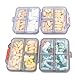 2 Pack Travel Pill Organizer Case Pocket Container, 7 Compartments Daily Pill Case for Vitamin/Fish Oil/Supplements, Translucent Black and Blue
