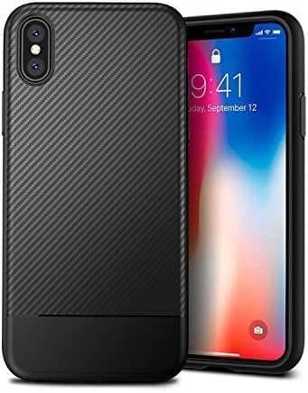 iPhone X Case, iPhone 10 Phone Case Carbon Fiber Texture TPU Ultra Thin Lightweight Flexible Cover Premium Soft Silicone Dustproof Cover Shockproof Anti-Scratch Cover for Apple iPhone X (5.8") (Black)