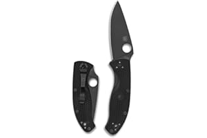 Spyderco Tenacious Folding Pocket Knife with 3.3" 8Cr13MoV Steel Blade and FRN Handle - EDC Knife for Men and Women, Perfect for Hunting, Tactical, Camping, Survival - CombinationEdge - C122PSBBK