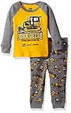 John Deere Little Boys' 2 Piece Pajama Set, Construction Yellow, 5