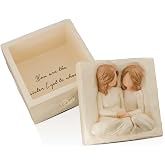Eremaoy Best Friend Birthday Gifts for Women, Sister Jewelry Keepsake Box | Hand-Painted, Hidden Message Inside, Birthday Christmas Friendship Gift for Bestie Female BFF, Resin Trinket Box