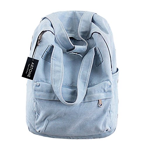 Artone Denim Modern Backpack School Daypack Casual Handbag F