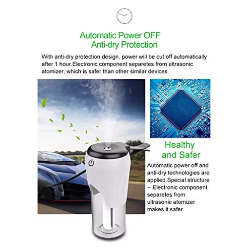 MSOO BC20 5V 1A QC3.0 Second Generation Mini USB Car Air Spray Aroma Humidifier (White)