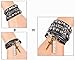 Y-BLUE Leather and Rope Bracelet Unisex Cool Fashion Punk Multilayer Cuff Lettering and Cross