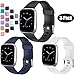 Wepro Bands Compatible with Fitbit Versa/Versa 2/Versa Lite SE SmartWatch for Women Men, Sports Replacement Wristband Strap for Fitbit Versa Watch, Small, Black, Navy Blue, White