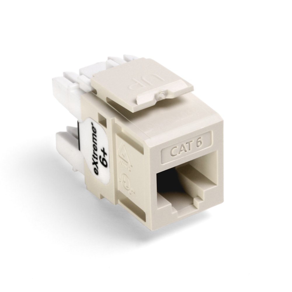 Leviton 61110-RT6 Extreme 6+ QuickPort Connector, CAT 6, Light Almond — image 1